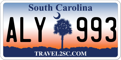 SC license plate ALY993