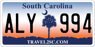 SC license plate ALY994