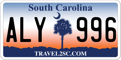 SC license plate ALY996