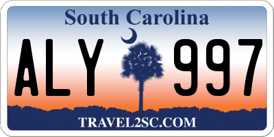 SC license plate ALY997
