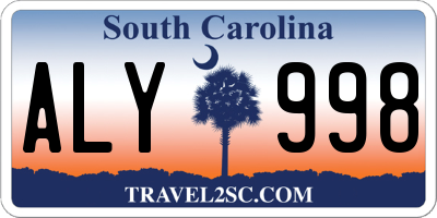 SC license plate ALY998