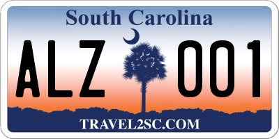 SC license plate ALZ001