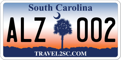 SC license plate ALZ002