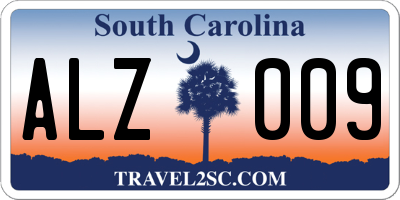 SC license plate ALZ009