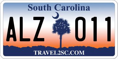 SC license plate ALZ011