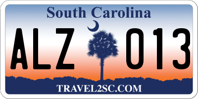 SC license plate ALZ013