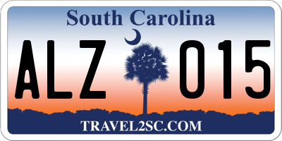 SC license plate ALZ015