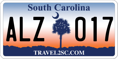 SC license plate ALZ017