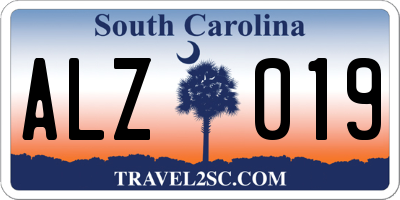 SC license plate ALZ019