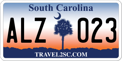 SC license plate ALZ023