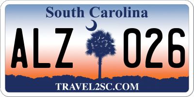 SC license plate ALZ026