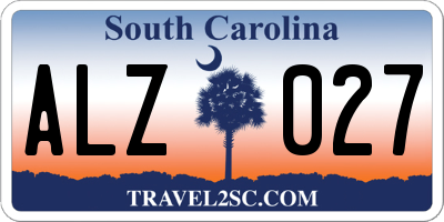 SC license plate ALZ027