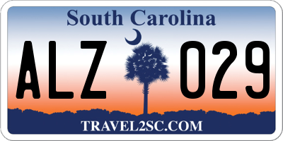 SC license plate ALZ029