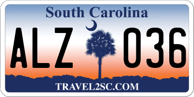 SC license plate ALZ036