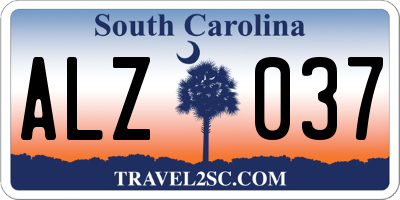 SC license plate ALZ037