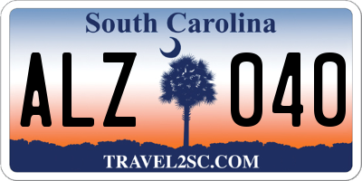 SC license plate ALZ040