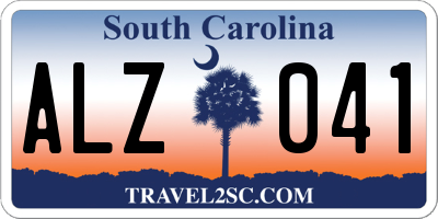 SC license plate ALZ041