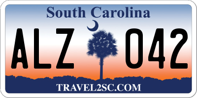 SC license plate ALZ042