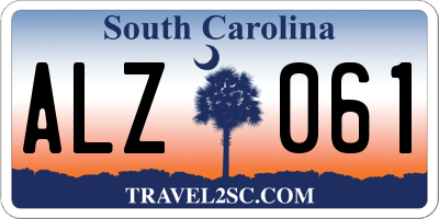 SC license plate ALZ061