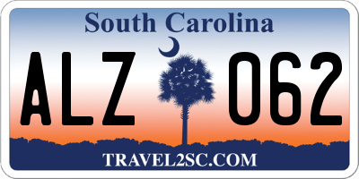 SC license plate ALZ062