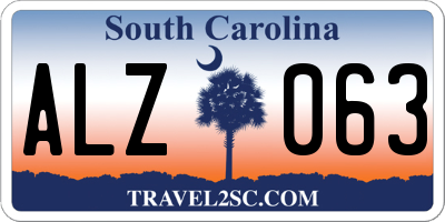 SC license plate ALZ063