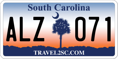 SC license plate ALZ071