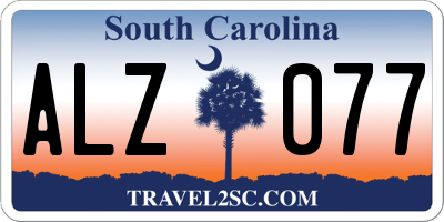 SC license plate ALZ077