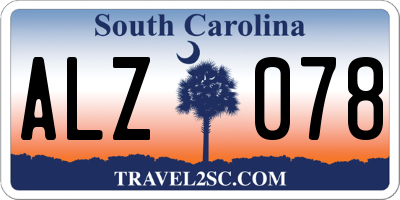 SC license plate ALZ078