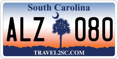 SC license plate ALZ080