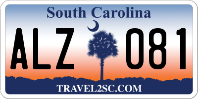 SC license plate ALZ081