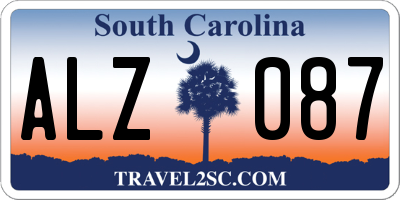 SC license plate ALZ087