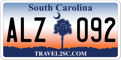 SC license plate ALZ092