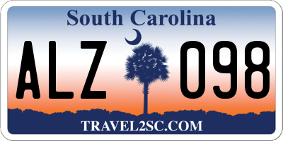 SC license plate ALZ098