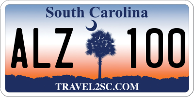 SC license plate ALZ100