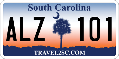 SC license plate ALZ101