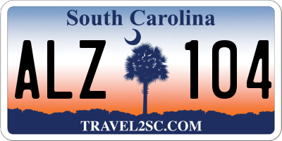 SC license plate ALZ104