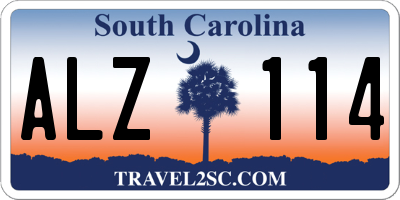 SC license plate ALZ114