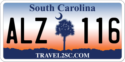 SC license plate ALZ116