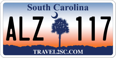 SC license plate ALZ117