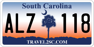 SC license plate ALZ118