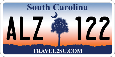 SC license plate ALZ122