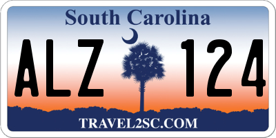 SC license plate ALZ124
