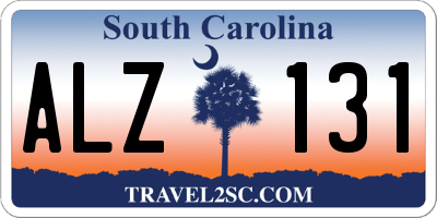SC license plate ALZ131
