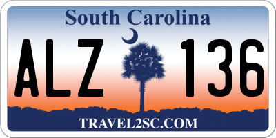SC license plate ALZ136