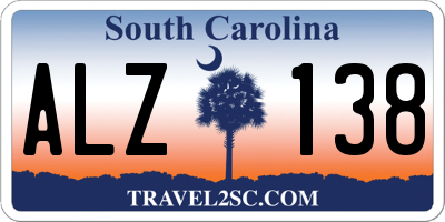 SC license plate ALZ138