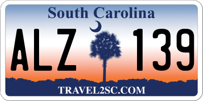 SC license plate ALZ139