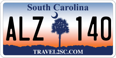 SC license plate ALZ140