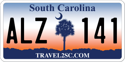 SC license plate ALZ141