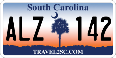 SC license plate ALZ142
