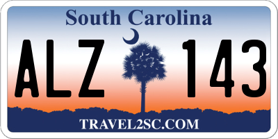 SC license plate ALZ143